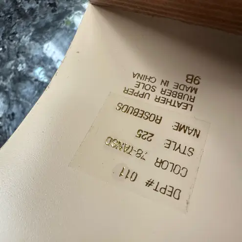 Vintage Riverstone Rosebuds Women’s Brown Leather Suede Western Clogs Y2K Size 9 Tan