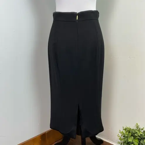 Roberto Cavalli Black Wool Midi High Waisted Pencil Skirt Size 44/8 $1015 Career