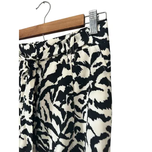 Eliane Rose Black White Abstract Print Wide Leg Cropped Pants Women's M