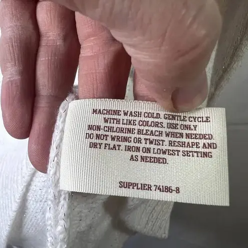 Arizona Jeans Cold Shoulder Destructed Metallic Sweater Size Medium