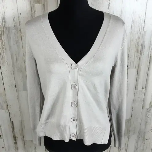 Magaschoni  Long Sleeve V-Neck Cardigan Sweater XS