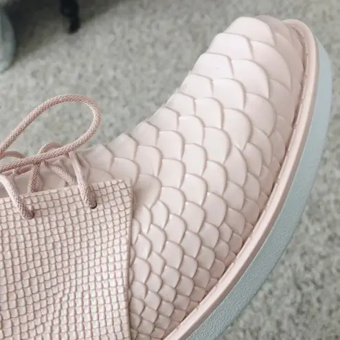 Melissa +Baja East Booties Pink Embossed Boots Size 8 NEW