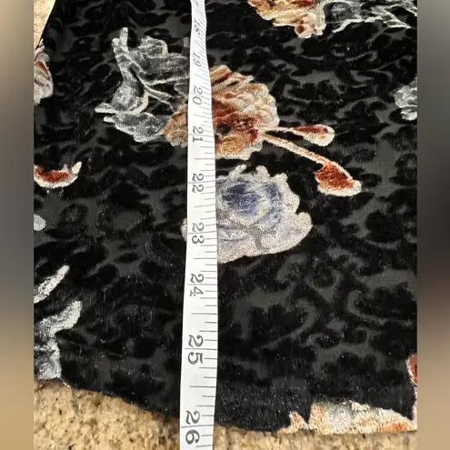 SOPHIA Floral Burnout Velvet & Mesh Top – Black – Size 34 (S/M) – EUC