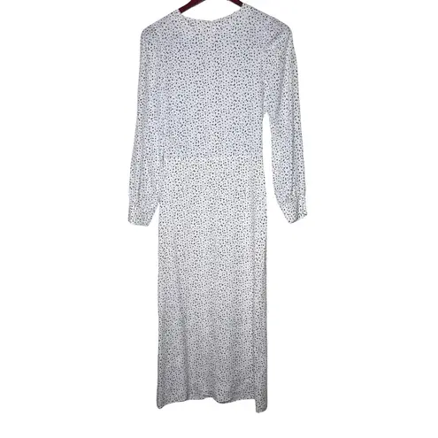 Goop G. Label White CITRINE PRINTED long sleeve midi DRESS size 0
