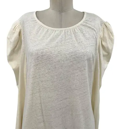 Derek Lam 10 Crosby Amara Puff Sleeve Long Sleeve Tee Shirt Soft White Size XL