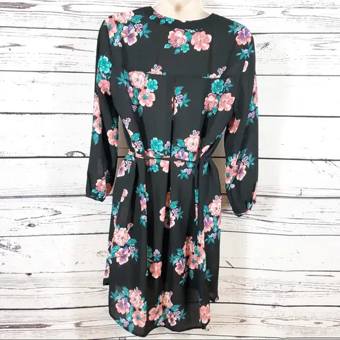 Forever 21  Black & Pink Floral Tunic Dress