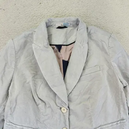 Boden Corduroy Blazer Jacket Light Grey Pinstripe Women US 16R UK 20R Gray Size 16