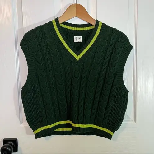 Aritzia  Sunday Best Winston Cable Knit Sweater Vest green size small