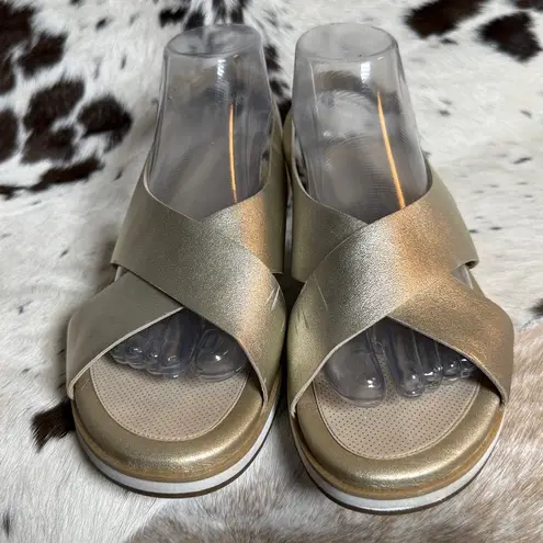 Cole Haan  Mira Sandal Gold Sandals Size 8.5 EUC B15