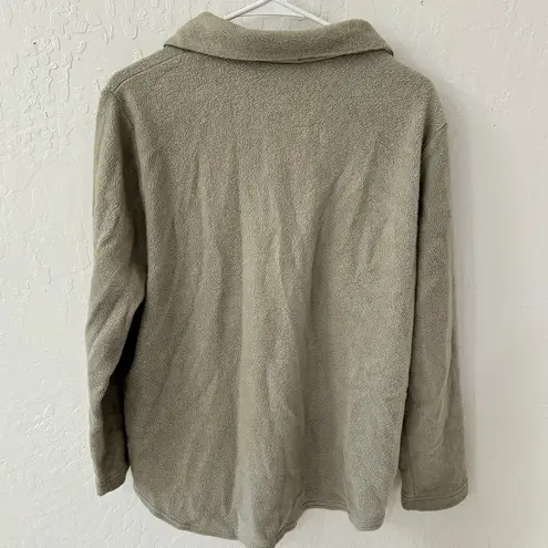 Vintage Hot Cotton By Marc Ware Sage Green Teddy Sherpa Button Down Shacket M Gray Size M