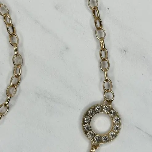 Adrienne Vittadini Gold Rhinestone Chain Link Belt One Size (OS) ✨