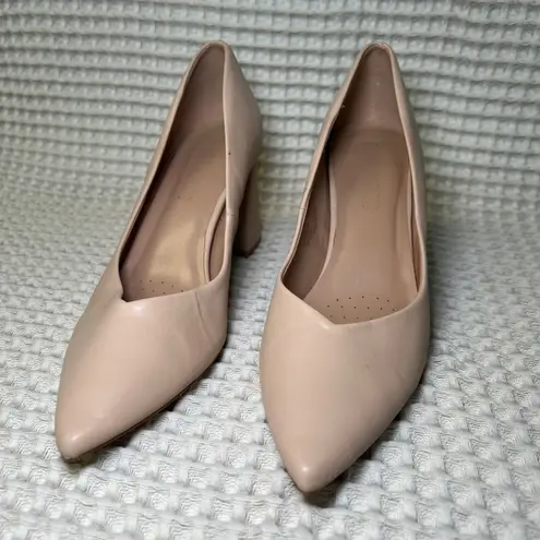 Dream Paris Dream Pairs Women's Classic Nude Pointed Toe Block Heel Pumps Size 8