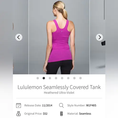 Lululemon  Seamlessly Covered Tank Heathered Ultra Violet size 6