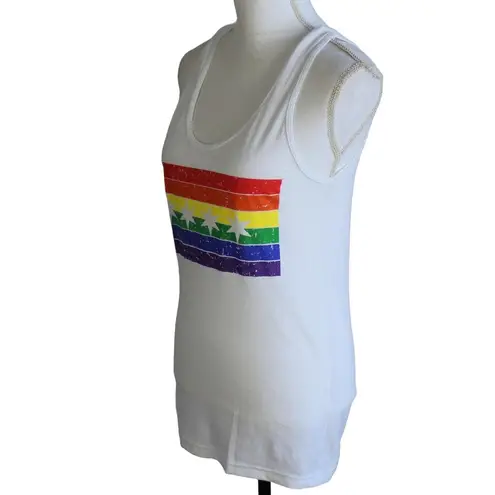 American Apparel  Chicago Flag Pride Rainbow Tank Top LGBTQ 50/50 Size Small