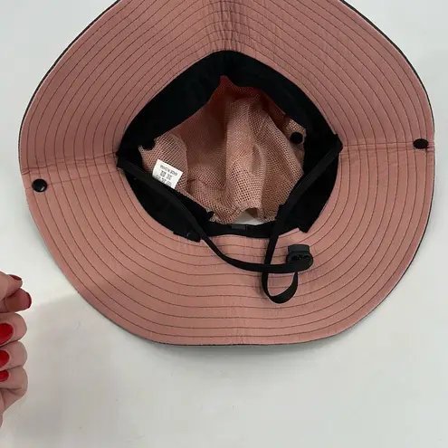 SunSeeker Women’s Sun Hat Pink Gray Ponytail Hole Wide Brim One Size NWOT