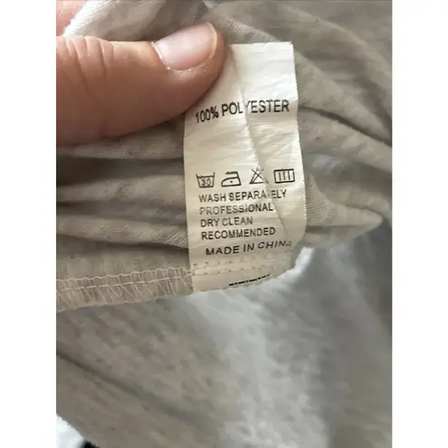 Just Breathe Front Lace Up Tee Shirt Women's Size Large Gray