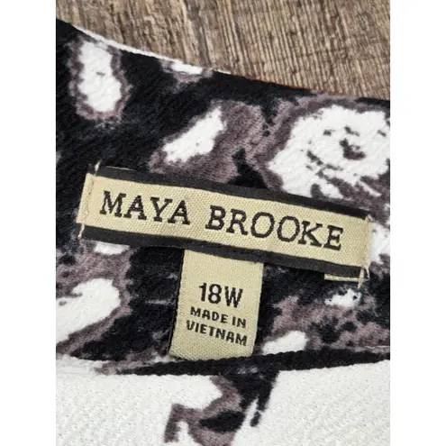 Maya Brooke Black Orange Brown White Plus Size Dress w/ Matching Jacket 18W