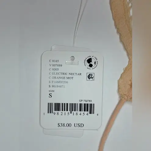 Intimately Free People NWT Adella Bralette in Electric Nectar Lace Bra Size S Tan