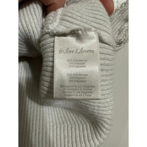 For Love & Lemons  pointelle‎ cream bow cropped top size Large