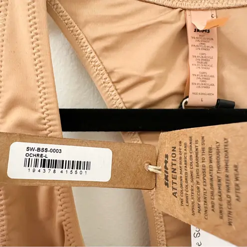 SKIMS NWT Swim Cycle Suit One Piece Women's Size M Ochre Racerback Scoop Neck L
