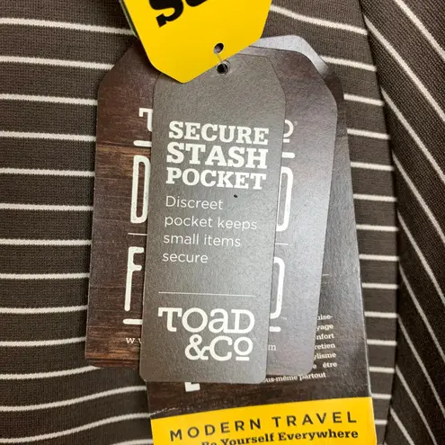 Toad & Co Striped Transita Pencil Skirt Falcon Thin Stripe UPF 50+ Size XL Brown