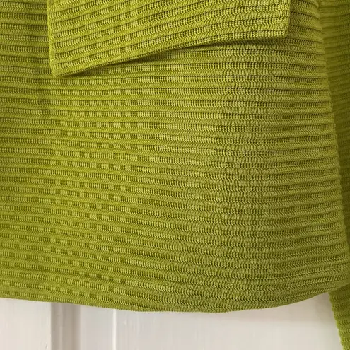 Misook Textured Tailored Fit Machine Wash Blazer Chartreuse Green Ribbed Lime