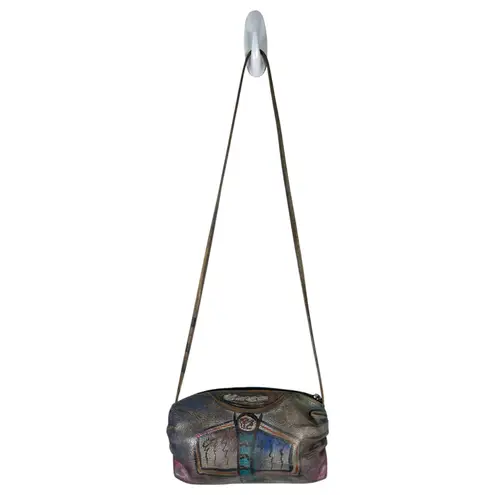 Jane Yoo Hand Painted Handpainted Crossbody Purse Handbag Abstract Signed