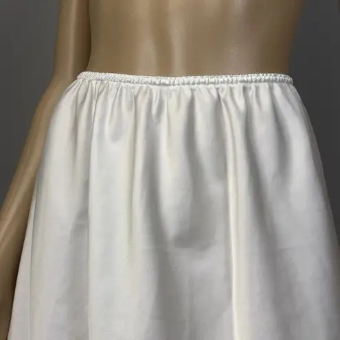 Vintage Sears Half Slip Satin White Size Large Walking Slit Slippery Shiny USA
