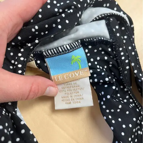 Le Suit LE COVE NWOT One Piece Black & White Polka Dot Modest Pin Up Style Size 10