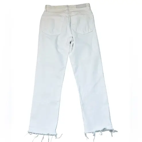 RE/DONE Womens High Rise Stovepipe Ankle Jeans White Size 26