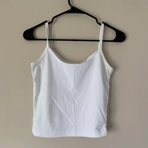White Scoop Neck Lightweight Tank Top Shirt Classic Summer Casual Minimal