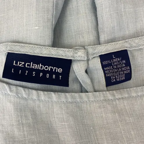 Liz Claiborne  100% Linen Short Sleeve Tank Top L
