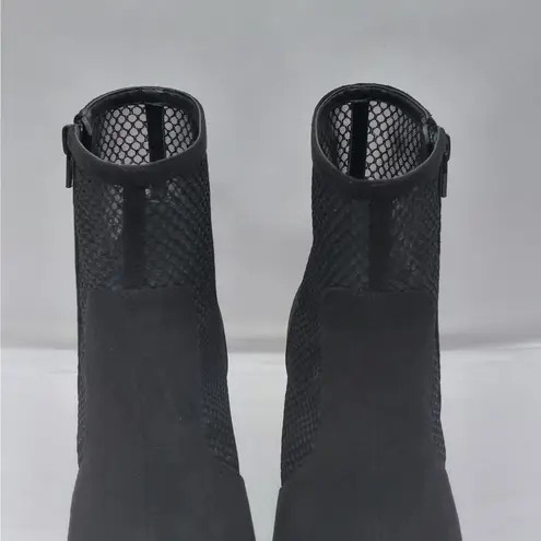 Alfani Step N Flex Jamari Black Mesh Suede Ankle Booties Heels 6.5M Whimsigoth Size 6.5