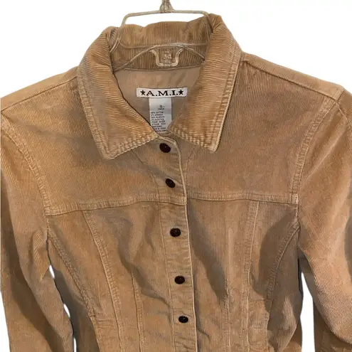 A.M.I Vintage Tan Corduroy Jacket Snap front Boho Western 70s vibes cowgirl Fall
