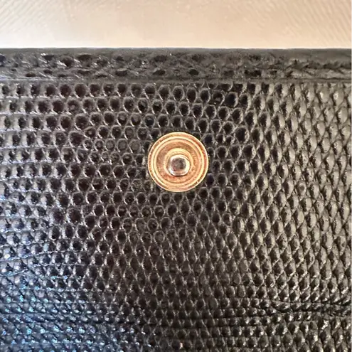 Salvatore Ferragamo Vara Knot Lizard Wallet black with Gold Logo