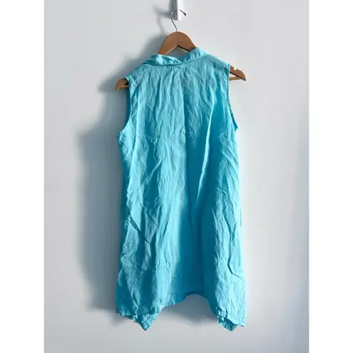 Match Point dress size Small linen blue beach pool coverup