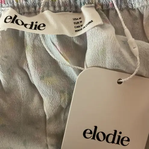 Elodie Floral Print Short Sleeve Scoop Neck Rayon Cropped Top Size Medium NWT