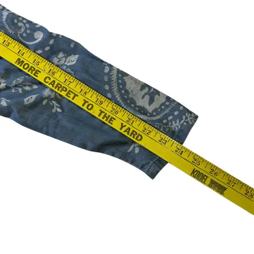 Laurie Felt Duster Cardigan Women's XS Blue White Floral Paisley Tencel Lyocell