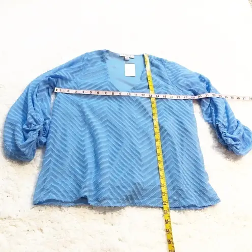 FAVLUX 🆕  poof sleeve v neck pullover balloon long sleeve blouse top textured