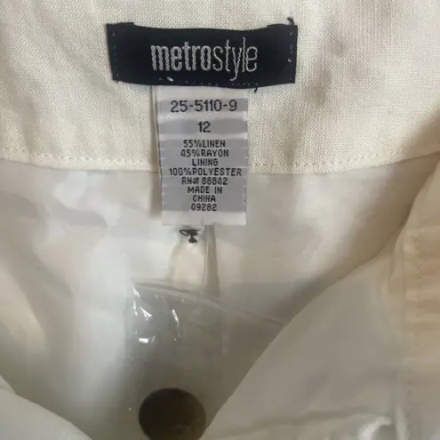 Metro Women’s NWOT Linen Blend Preppy Beachy Belted Lined Shorts Size 12 - Image 5