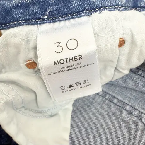 MOTHER Denim The Looker Ankle Fray Skinny Cigarette Jeans Twice Shy Light Wash Blue Size 30