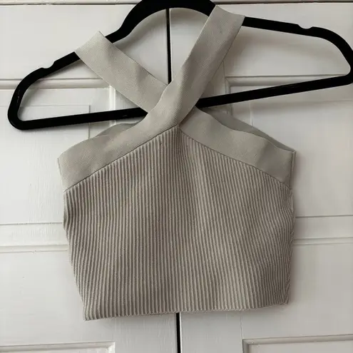 Babaton Criss Cross Sculpt Knit Aritzia Cropped Tank Top‎ Size XS