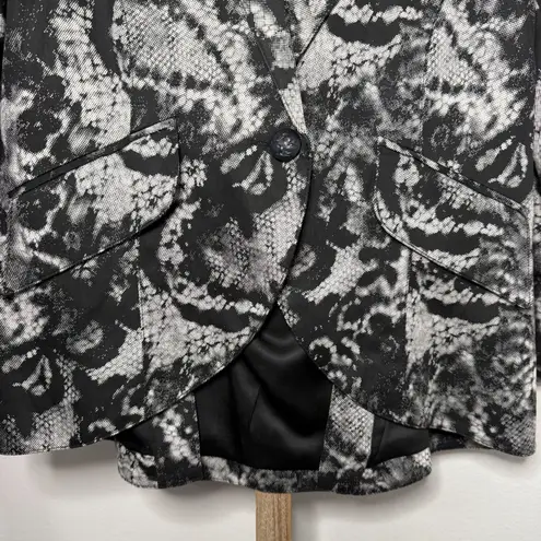 Smythe Les Vestes Black White Snake Lace Print Blazer Jacket Size 10
