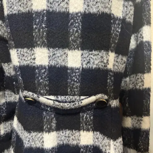 Modcloth  Coat Black White Checked Ladylike Lately Wool-Blend Dress Sz L