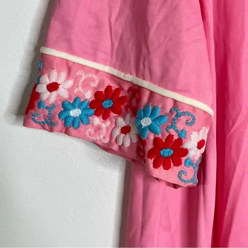 Vintage 1960’s JCPenny Pink Embroidered Night Robe Dress Size M