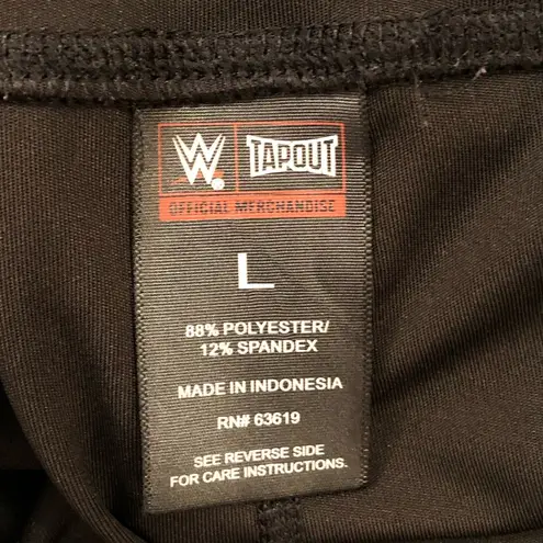WWE Tapout Black Athletic Hiking Running MMA Yoga Pants Leggings Women’s Size L Size L