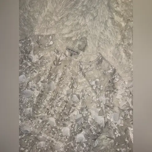 Dress the Population NWOT Joss Floral Appliqué Lace Jacket White Sz L