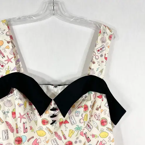 Magnolia Place Plus Size 4X Top Novelty Summer Print Pin Up Sleeveless NWT 1695 Black