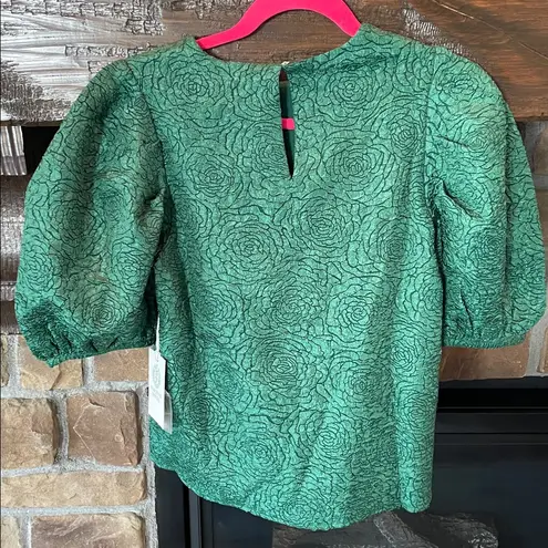 Hyacinth House Jacquard Noelle Top NWT Green Size XS
