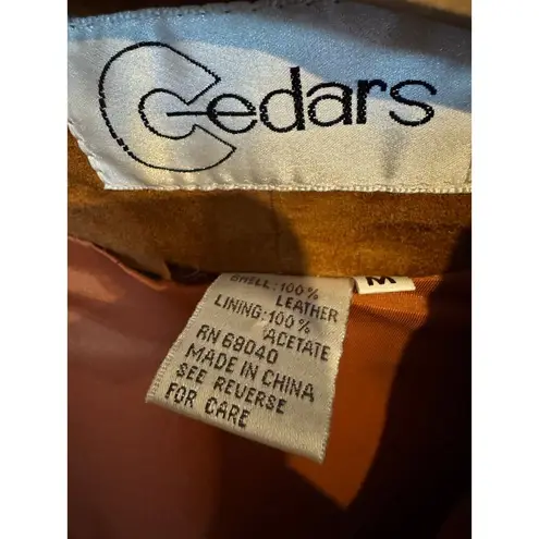 Vintage Cedars Suede Leather Fringe western cowboy brown coat Jacket M Size M